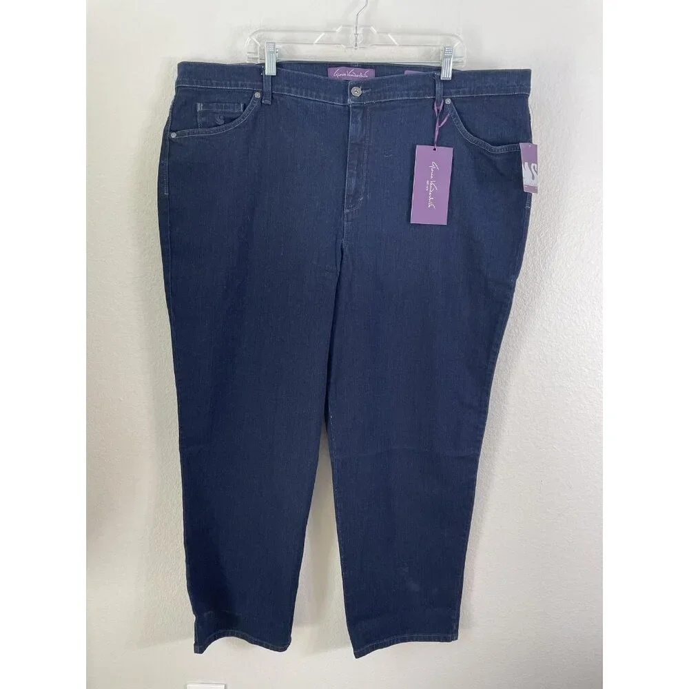 NEW Gloria Vanderbilt Amanda Jeans Womens Plus 24W Dark Wash High Rise Tapered